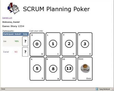 Scrum Planning Poker Pontos